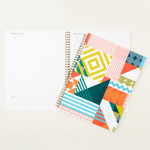 Colorful Modern Geometric Abstract Pattern  Planner