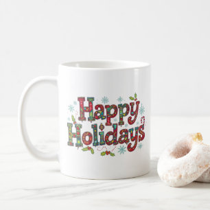 Colorful Modern Happy Holidays Coffee Mug