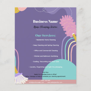 Colorful Modern Home Cleaning Service Flyer