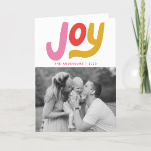 Colorful Modern Joy Photo Holiday Card