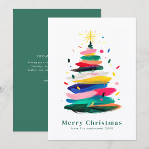 Colorful Modern Merry Christmas Holiday Card