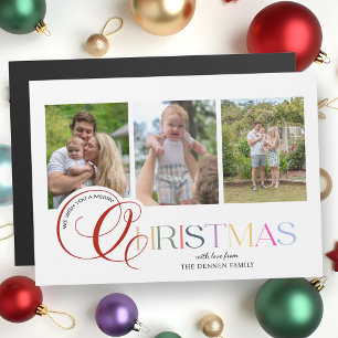 Colorful Modern Merry Christmas Script 3-Photo