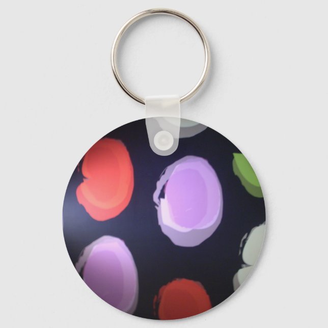 Colorful Modern Pattern Polka Dot Art Print Key Ring (Front)