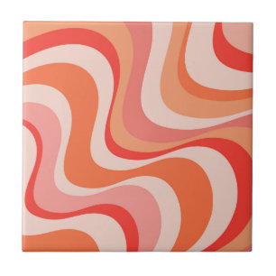 Colorful modern retro waves design tile