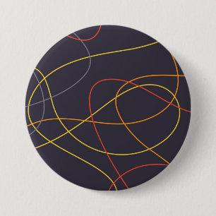 Colorful, modern, simple, trendy,curvy messy lines 7.5 cm round badge