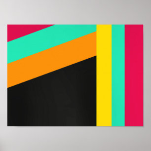 Colorful modern stripes pattern poster