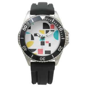 Colorful, modern, trendy, fun, cheerful geometric watch