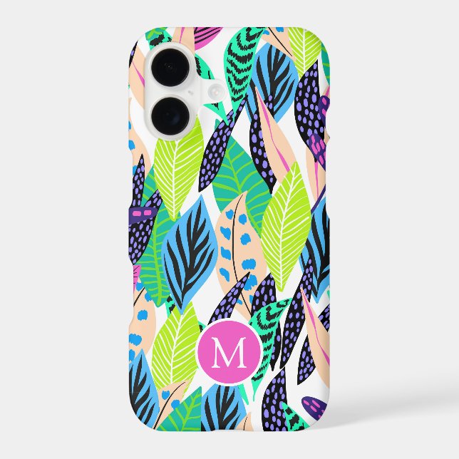 Colorful Modern Tropical Botanical Monogram (Back)