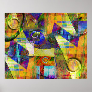 Colorful ModernAbstract Geometric Art Poster
