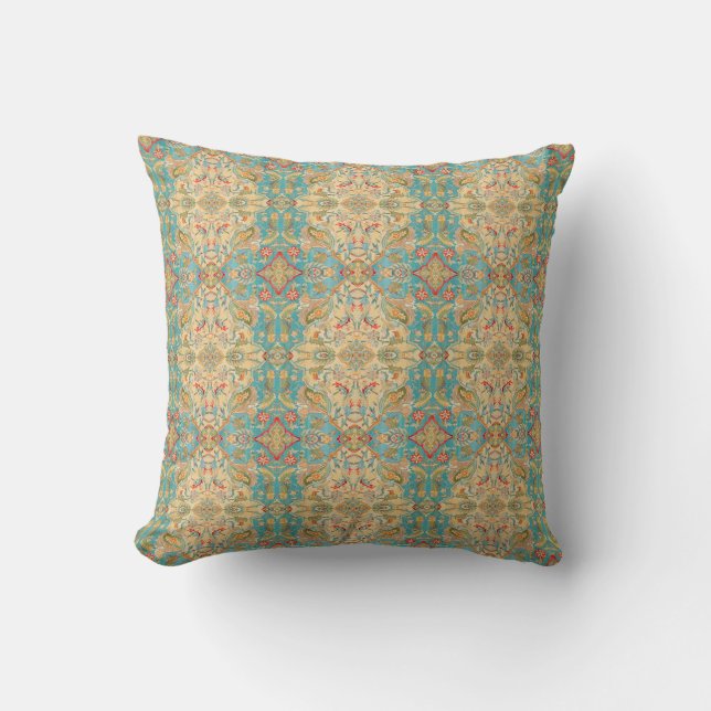 Colorful Mosaic Aztec Pattern Indian Mexican Ethni Cushion (Front)