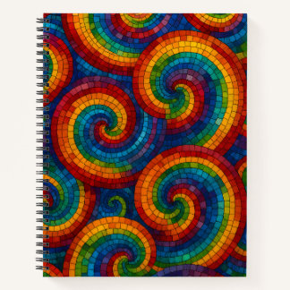 Colorful Mosaic Swirls Deluxe Notebook