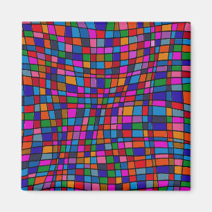 Colorful Mosaic Tiles Pattern Magnet