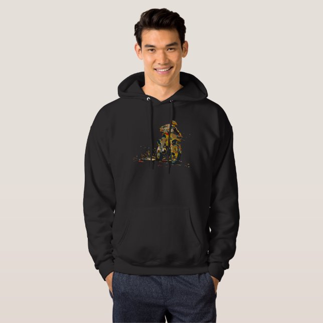 Colorful Motorcycle Dirt Bike Rider Hoodie (Front Full)