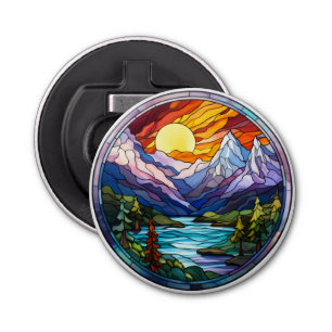 Colorful Mountain Landscape Bottle Opener