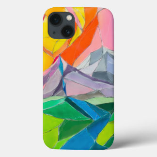 Colorful mountain landscape phone case design
