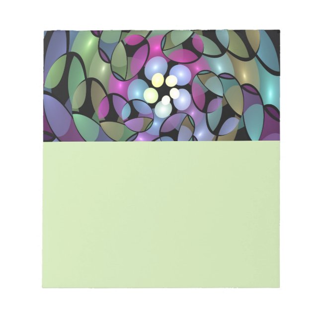 Colorful Movements Abstract Striking Fractal Art Notepad (Front)