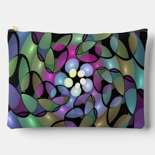 Colorful Movements Abstract Trippy Fractal Art Accessory Pouch (Front)