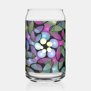 Colorful Movements Abstract Trippy Fractal Art Can Glass