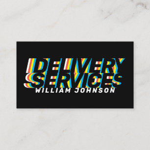 Colorful moving bold text business card