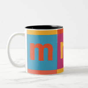 Colorful mug work letter M