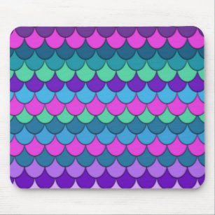 Colorful Multi-Colored Mermaid Mouse Mat