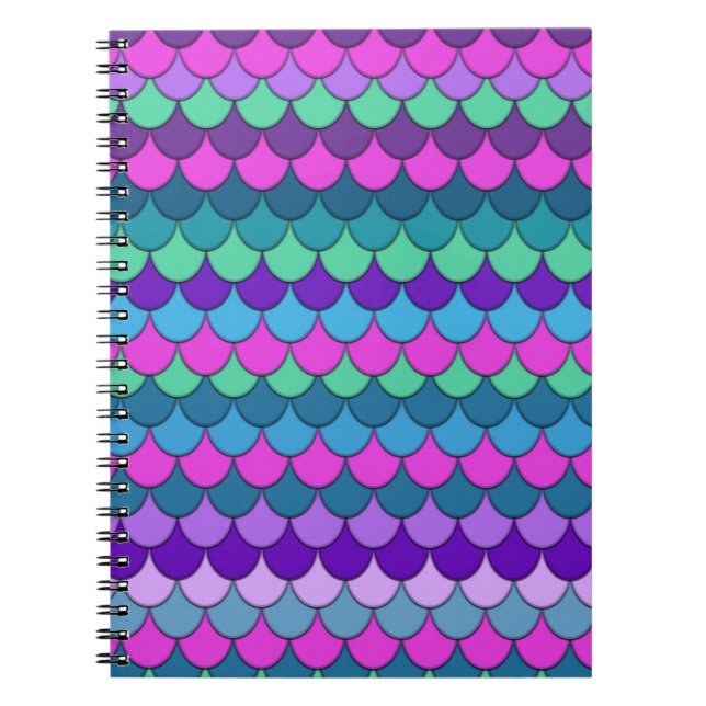 Colorful Multi-Colored Mermaid Notebook (Front)