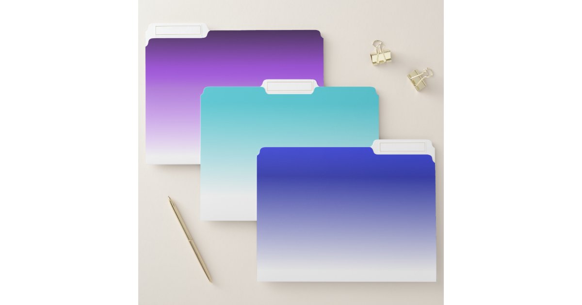 Colorful Multicolor Ombre Fading File Folder Zazzle