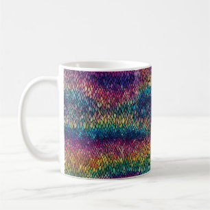Colorful Multicolored Rainbow Mermaid Tail Scales  Coffee Mug