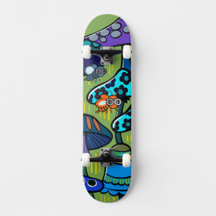 Colorful Mushroom Illustration  Skateboard
