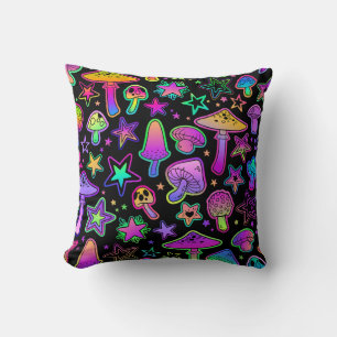 Colorful Mushrooms Cushion