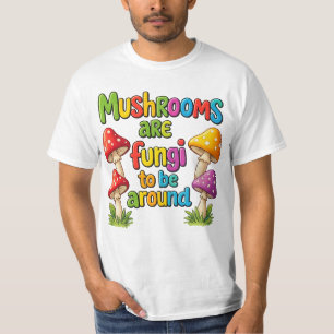 Colorful mushrooms design, bright forest fungi T-Shirt