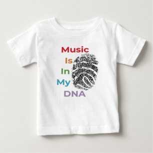 Colorful Music Is In My DNA Musician Music Notes Baby T-Shirt