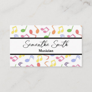 Colorful Music note Musician Music Teacher Business Card
