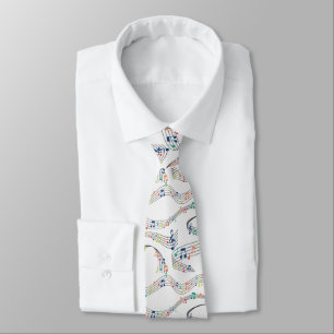 Colorful music note Pattern musician musical Tie