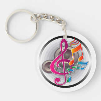 Colorful Music Notes Key Ring