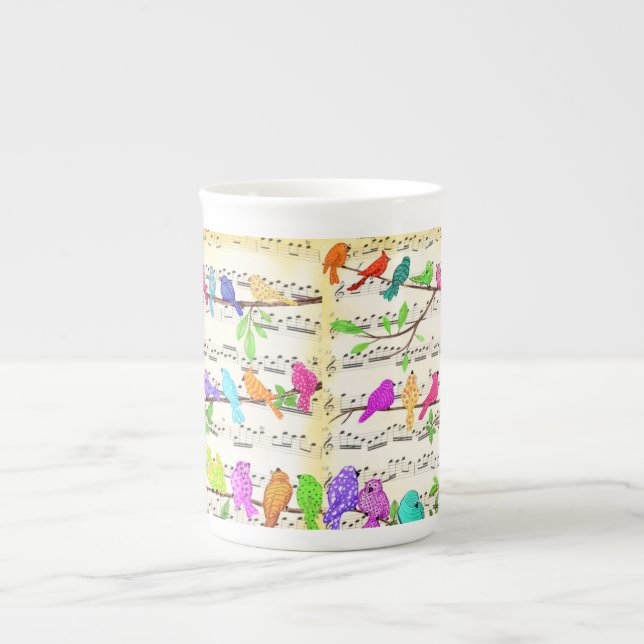 Colorful Musical Birds Spring Mug (Front)