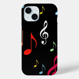 colorful musical notes iPhone 15 case