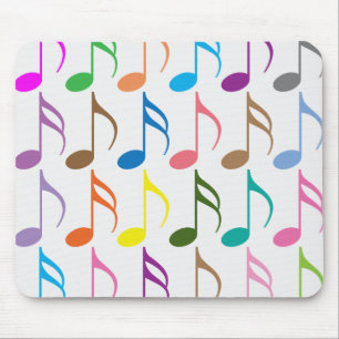 Colorful musical notes pattern mouse mat