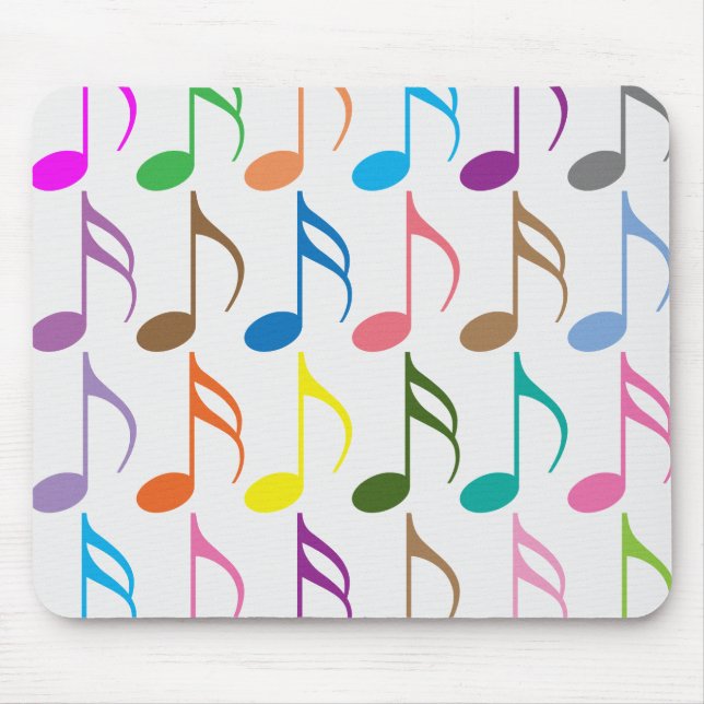 Colorful musical notes pattern mouse mat (Front)