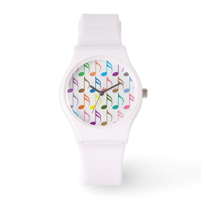 Colorful musical notes pattern watch (Front)