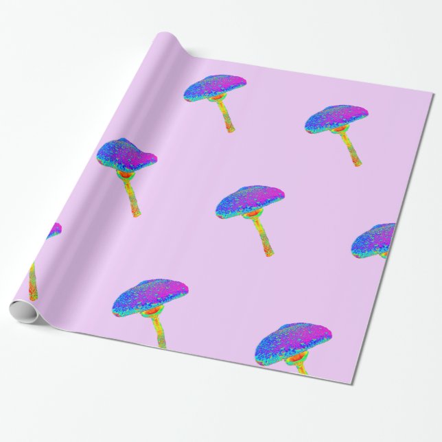 Colorful Musrhoom Wrapping Paper (Unrolled)