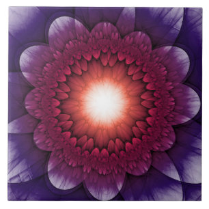 Colorful mystical floral ornament tile