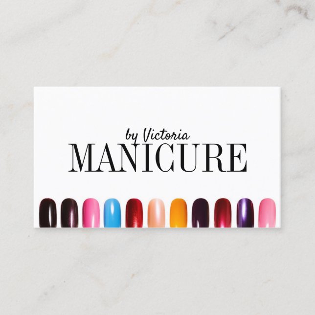 Colorful Nail Design Manicurist Manicure Salon Business Card (Front)