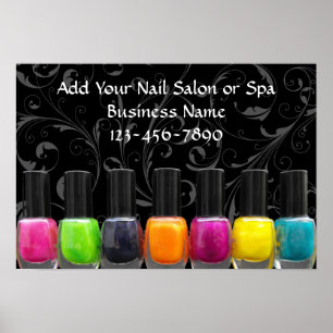 Colorful Nail Polish Bottles, Nail Salon Sign