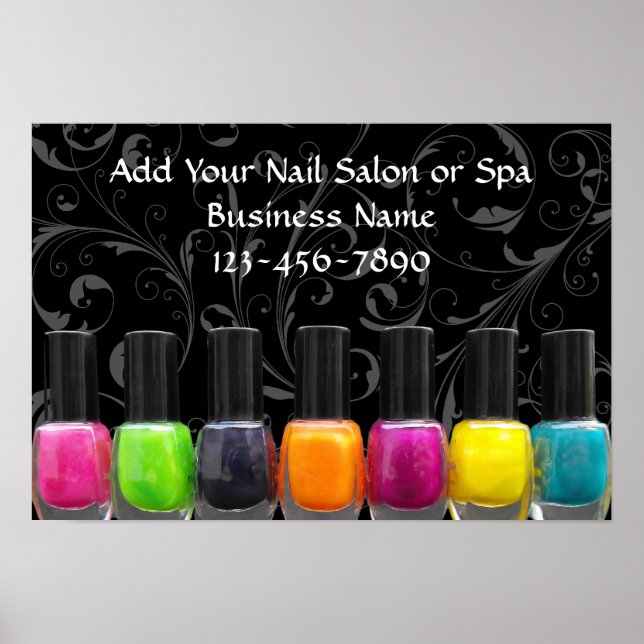 Colorful Nail Polish Bottles, Nail Salon Sign (Front)