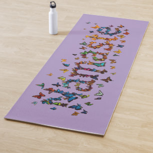 Colorful Namaste Butterflies - Lavender Meditation Yoga Mat