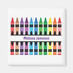 Colorful Name Monogram Pencils Crayon Magnet