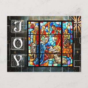 Colorful Nativity scene Postcard