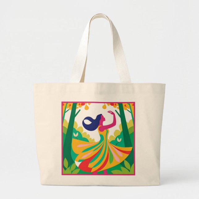 Colorful Nature-Inspired Tote Bag  (Front)