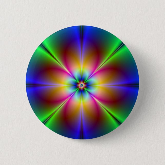 Colorful Neon Daisy  6 Cm Round Badge (Front)